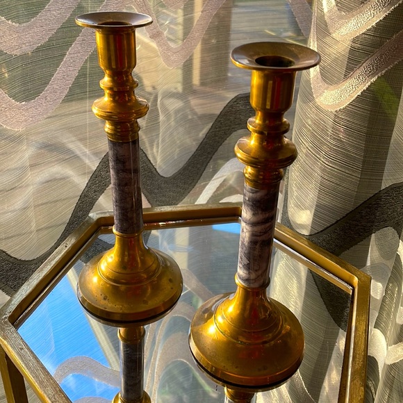 ***SOLD***Vintage Pair Brass Candleholders - Picture 4 of 11